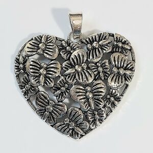 Silver Butterfly Heart Necklace Pendant Love Valentine